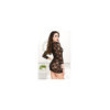 Robe dentelle noire manches mi-longues 